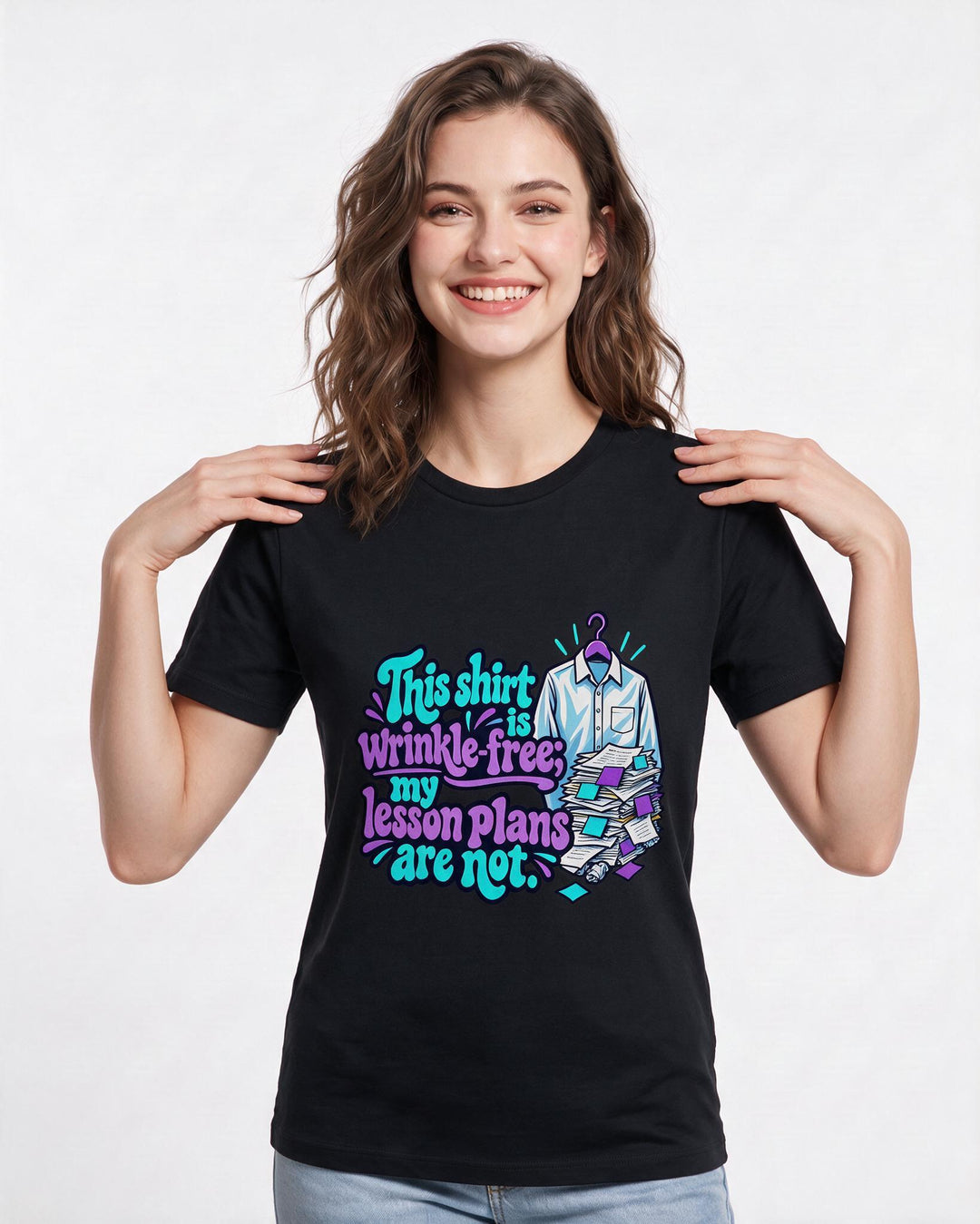 Teacher Black T-Shirt for Women – Everyday Expression Graphic Tee product image 1