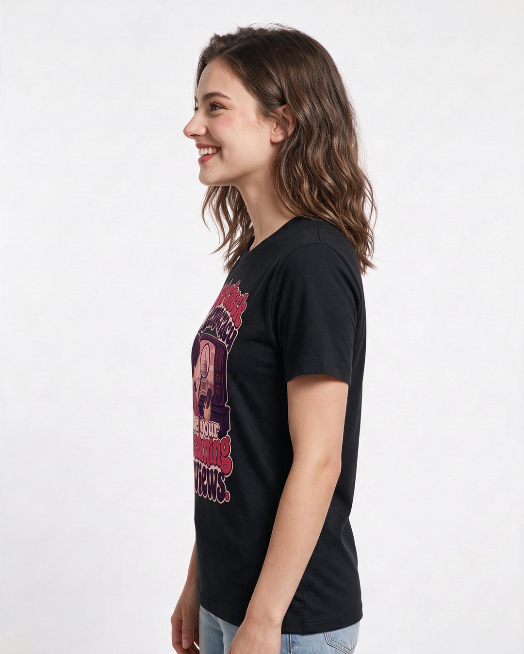 Political Statement Black T-Shirt for Women – Everyday Expression Graphic Tee product image 2