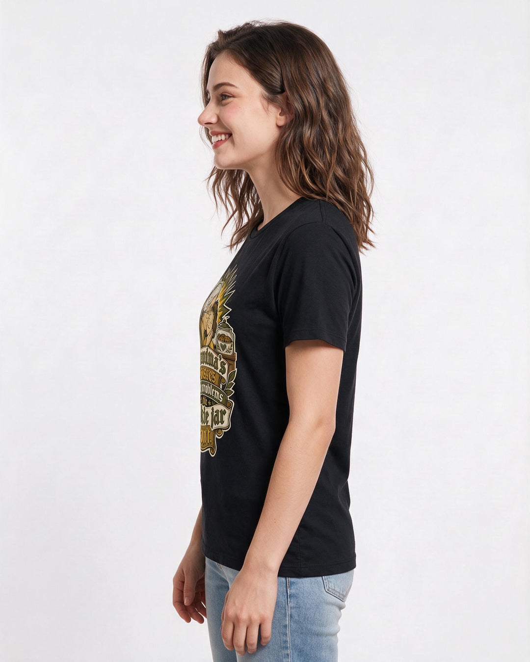 Grandparent Black T-Shirt for Women – Everyday Expression Graphic Tee product image 2