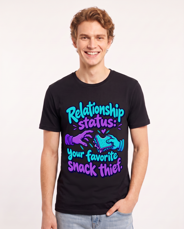 Couples Black T-Shirt for Men – Everyday Expression Graphic Tee product image 3
