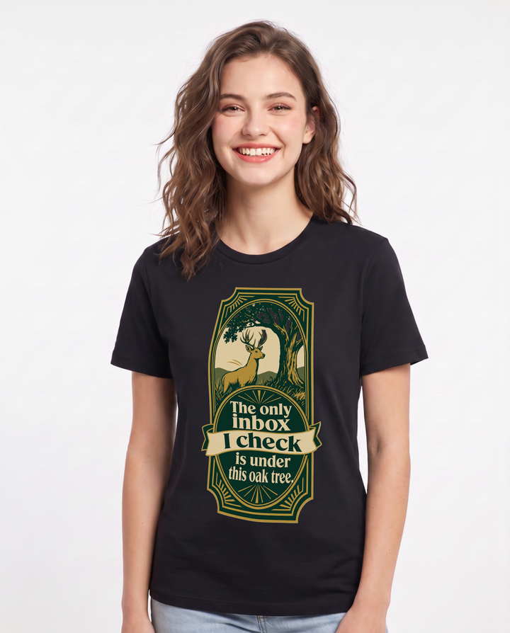 Hunting Women's Black T-Shirt - The only inbox I check is under this product image 1