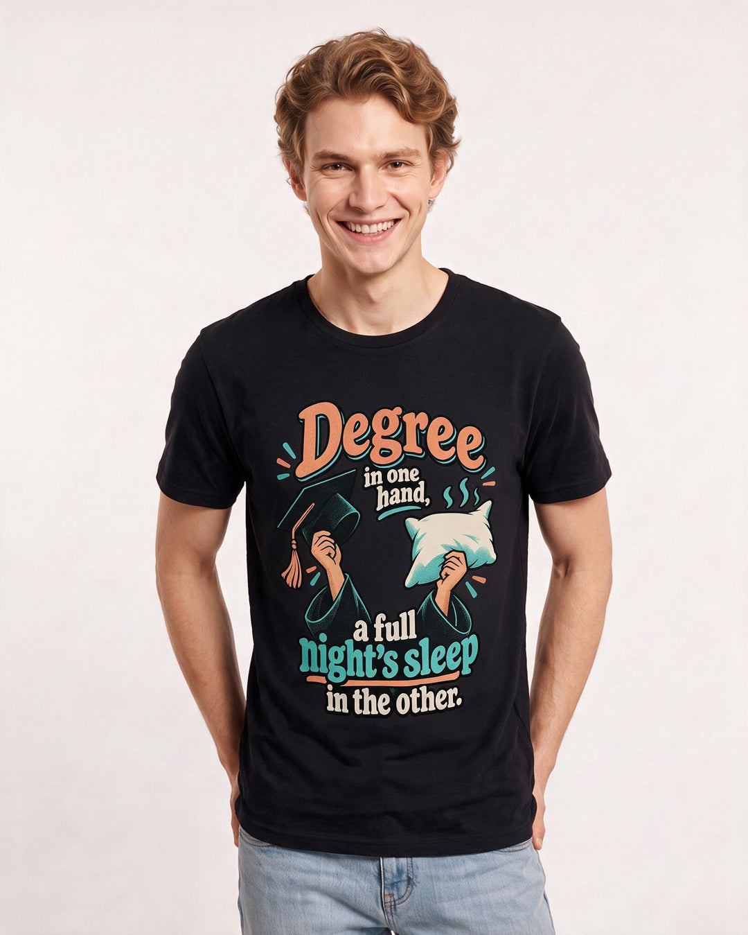 Graduation Black T-Shirt for Men – Everyday Expression Graphic Tee product image 1