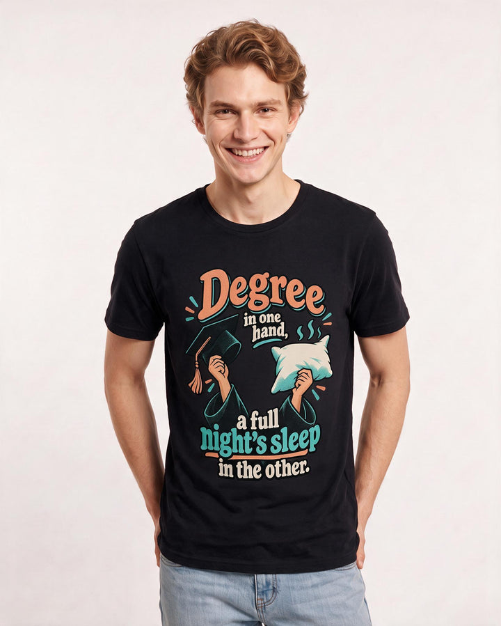 Graduation Black T-Shirt for Men – Everyday Expression Graphic Tee product image 1