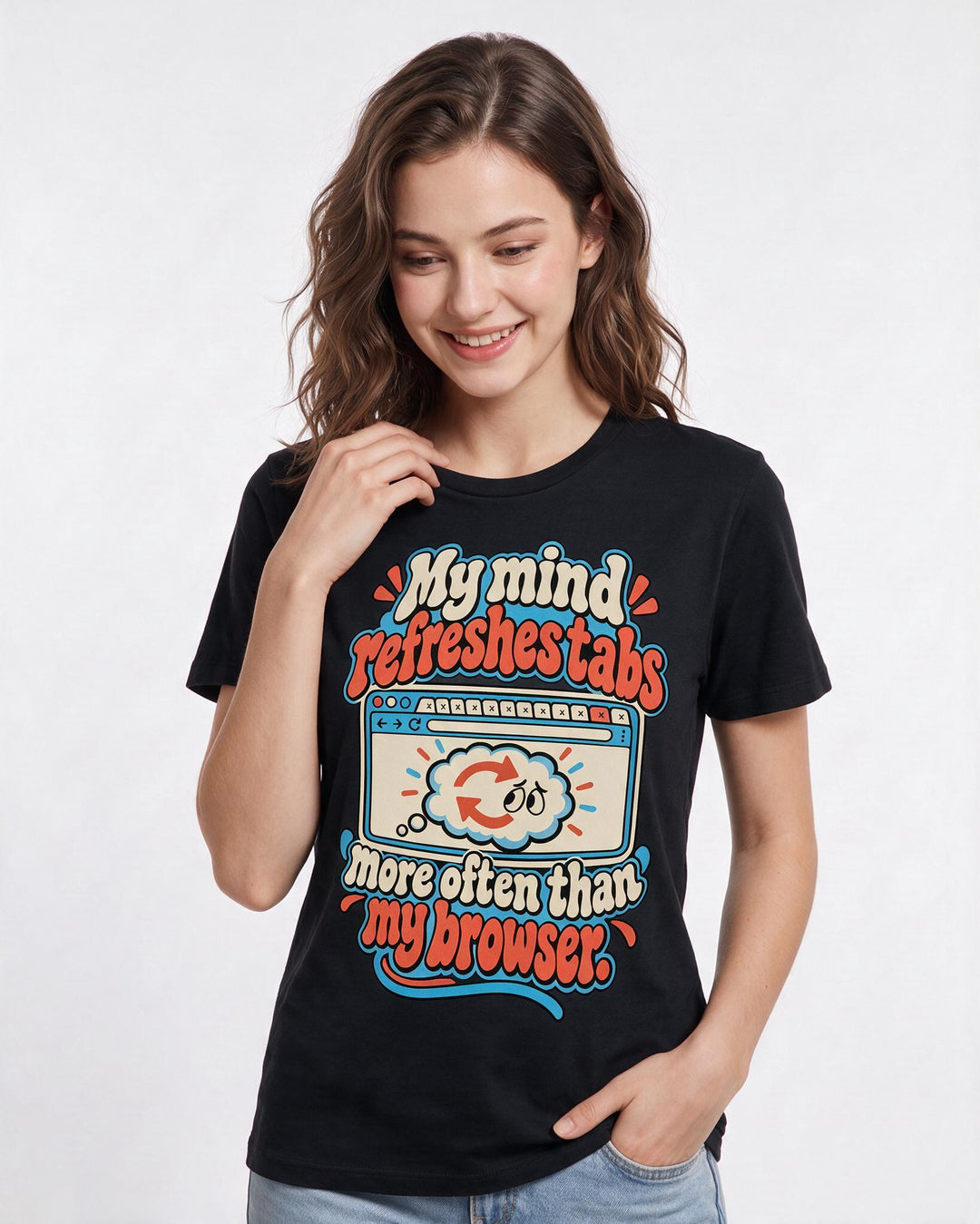 Meme Black T-Shirt for Women – Everyday Expression Graphic Tee product image 1