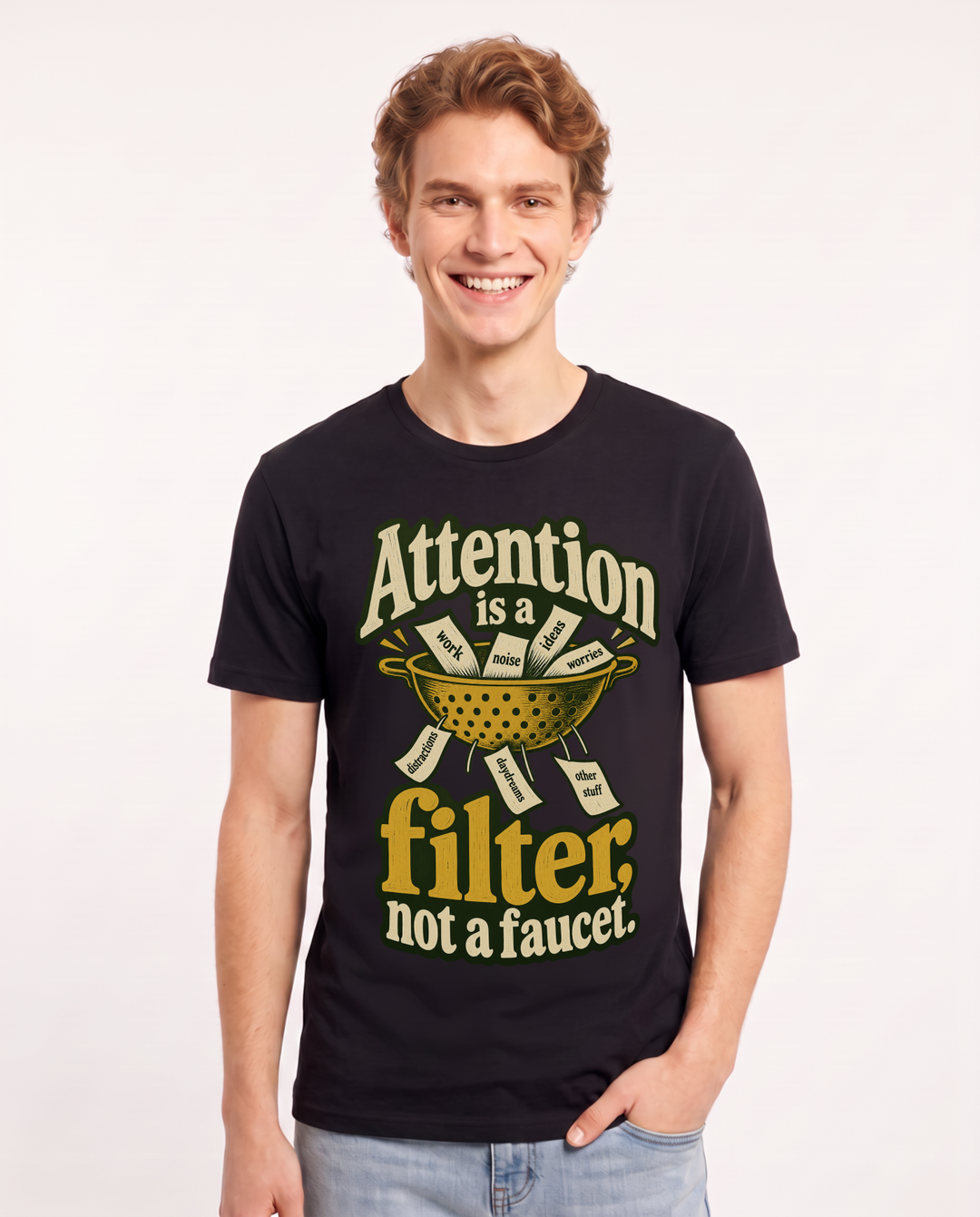 Neurodiversity Black T-Shirt for Men – Everyday Expression Graphic Tee product image 3