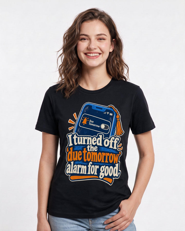 Graduation Black T-Shirt for Women – Everyday Expression Graphic Tee product image 1