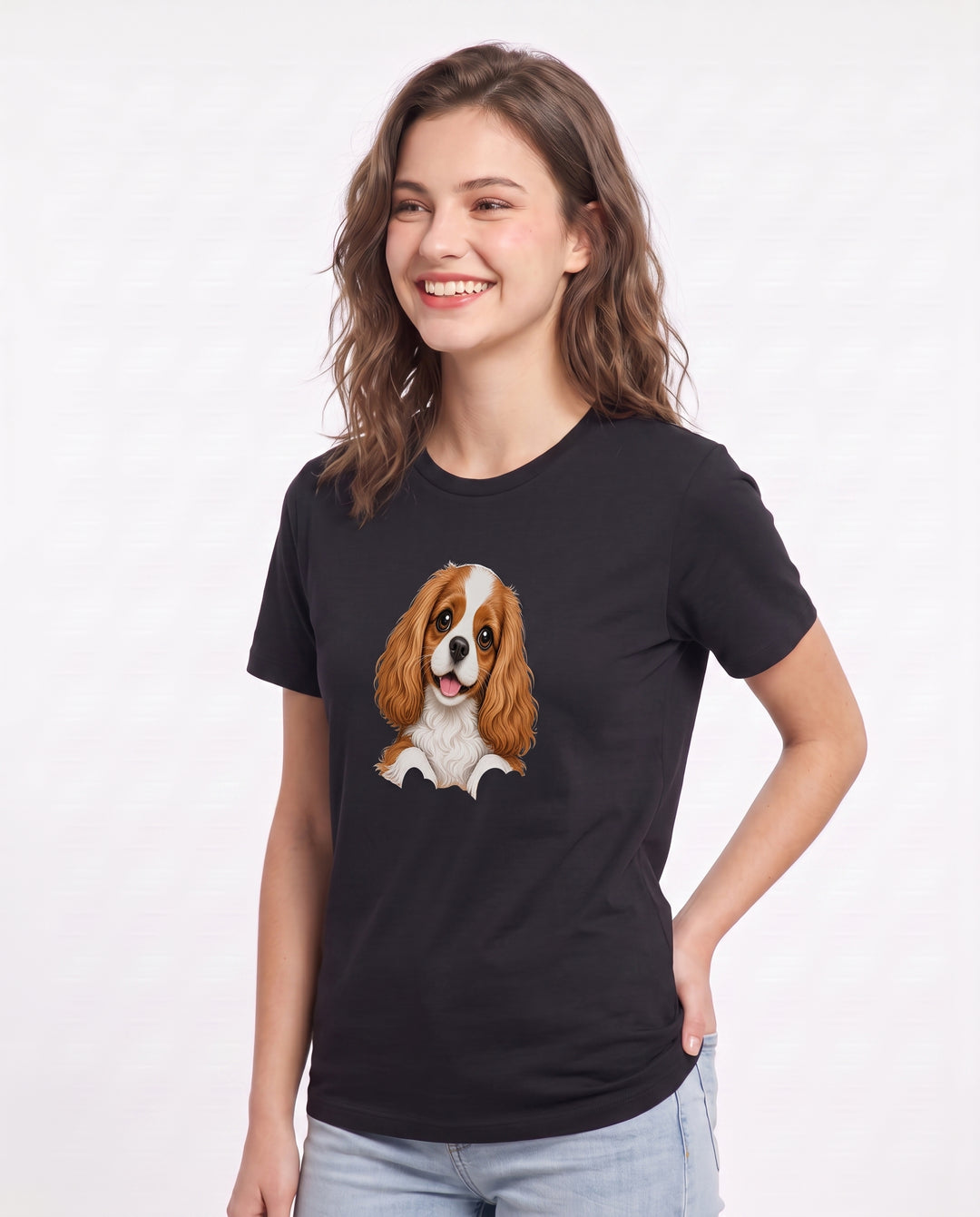 Cavalier Mom: My Little Love Bug Women's Black T-Shirt product image 3