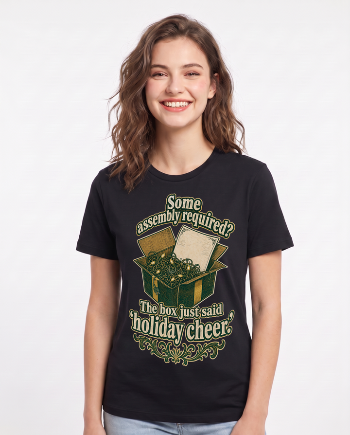 Christmas Black T-Shirt for Women – Holiday Theme Graphic Tee product image 3
