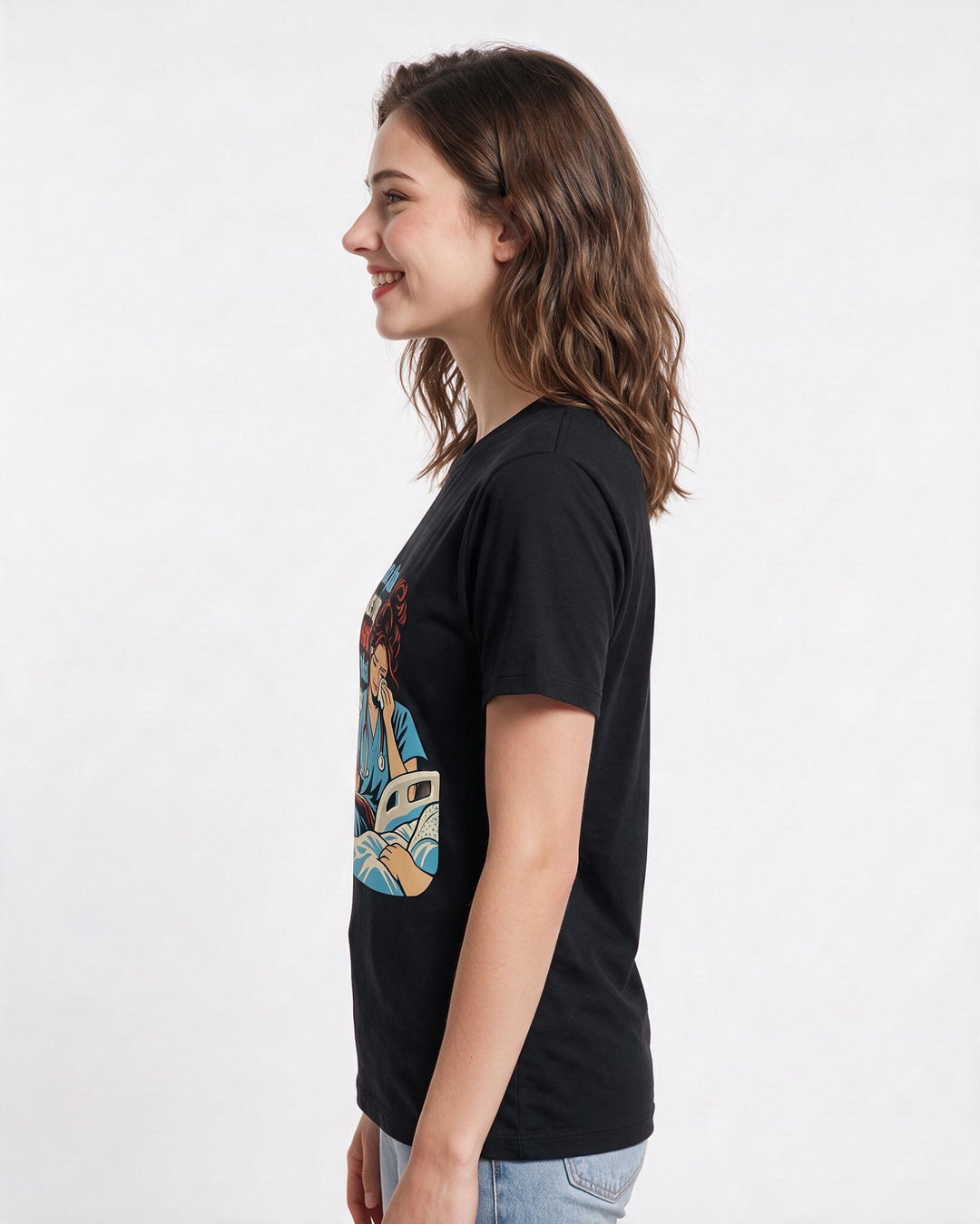 Nurse Black T-Shirt for Women – Nursing Life Graphic Tee product image 2