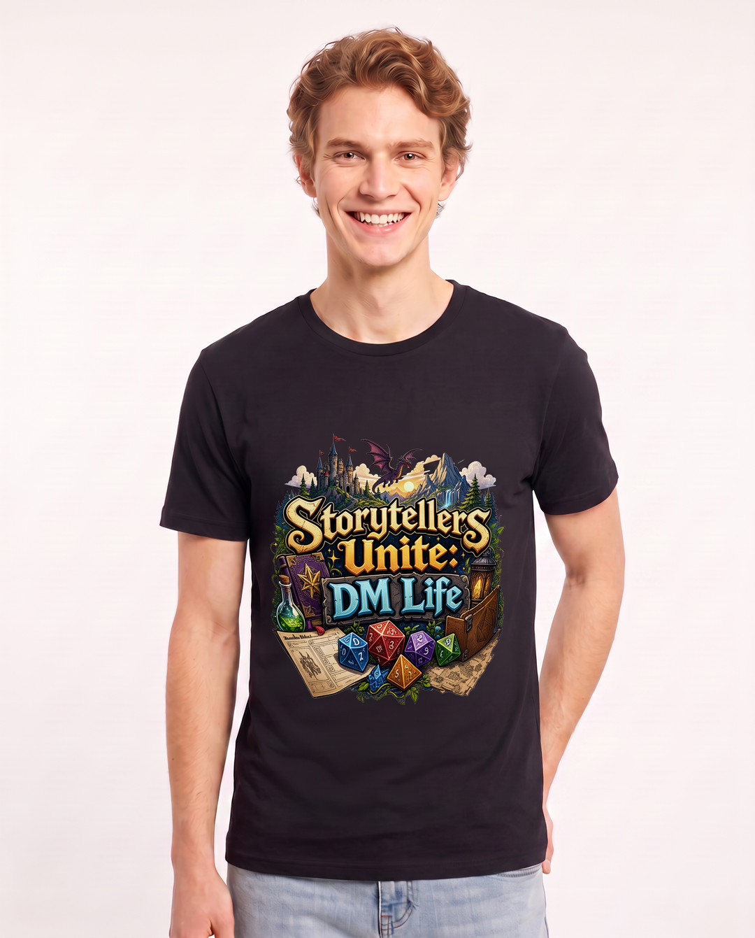 Storytellers Unite: DM Life Men's Black T-Shirt product image 1