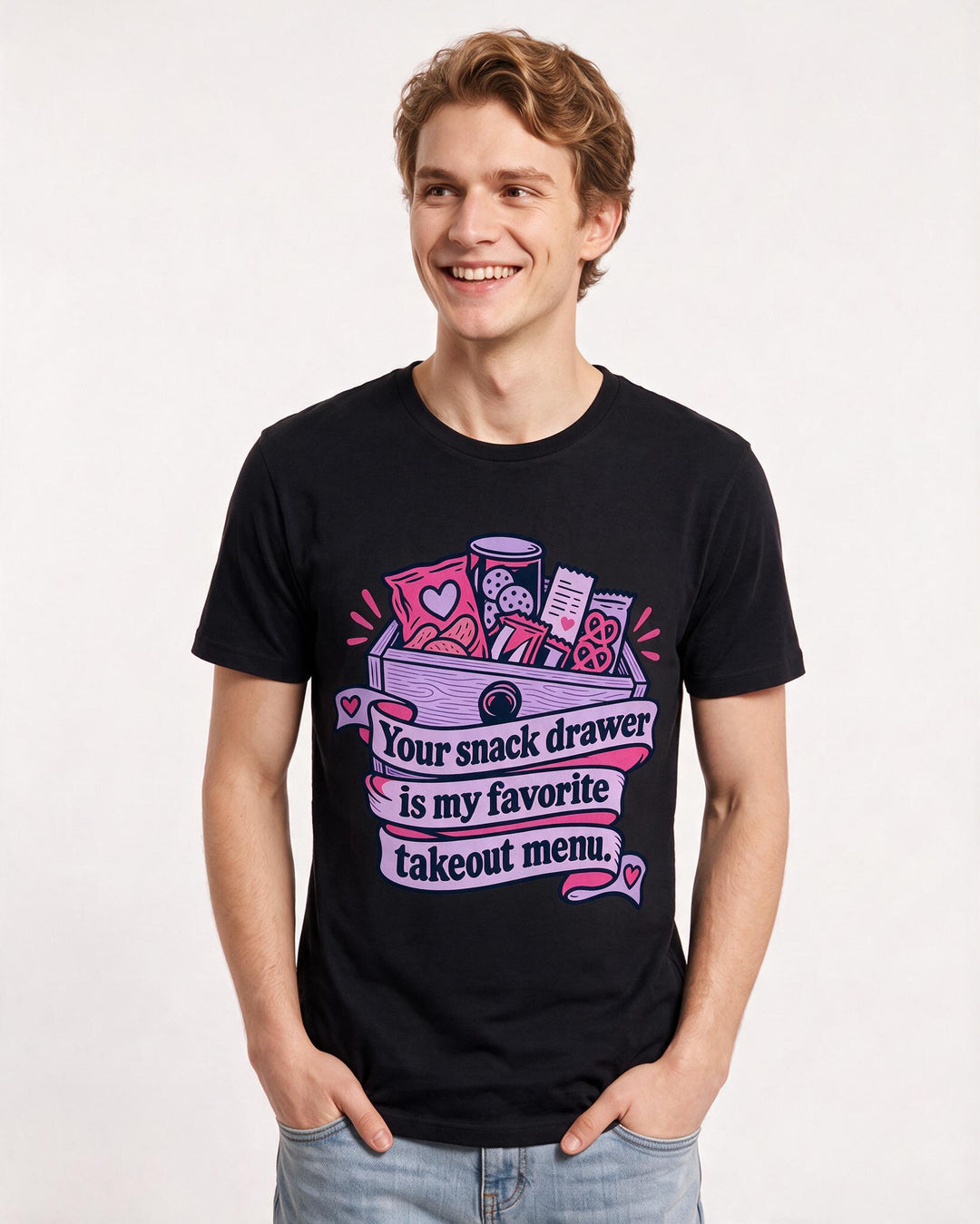 Couples Black T-Shirt for Men – Everyday Expression Graphic Tee product image 1