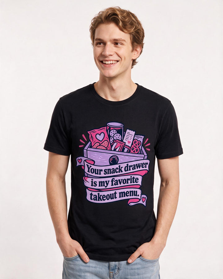 Couples Black T-Shirt for Men – Everyday Expression Graphic Tee product image 1