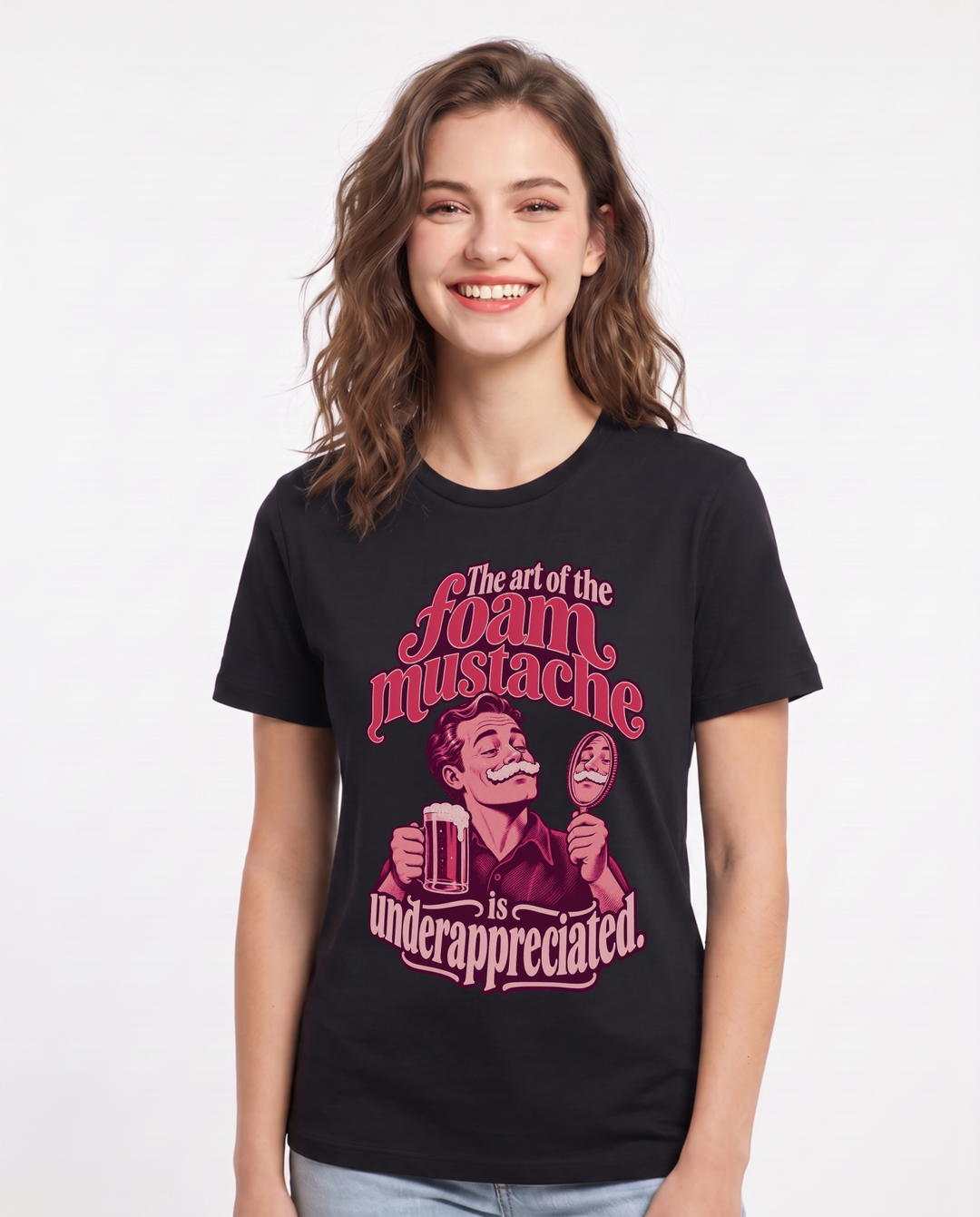 Beer Black T-Shirt for Women – Everyday Expression Graphic Tee product image 3