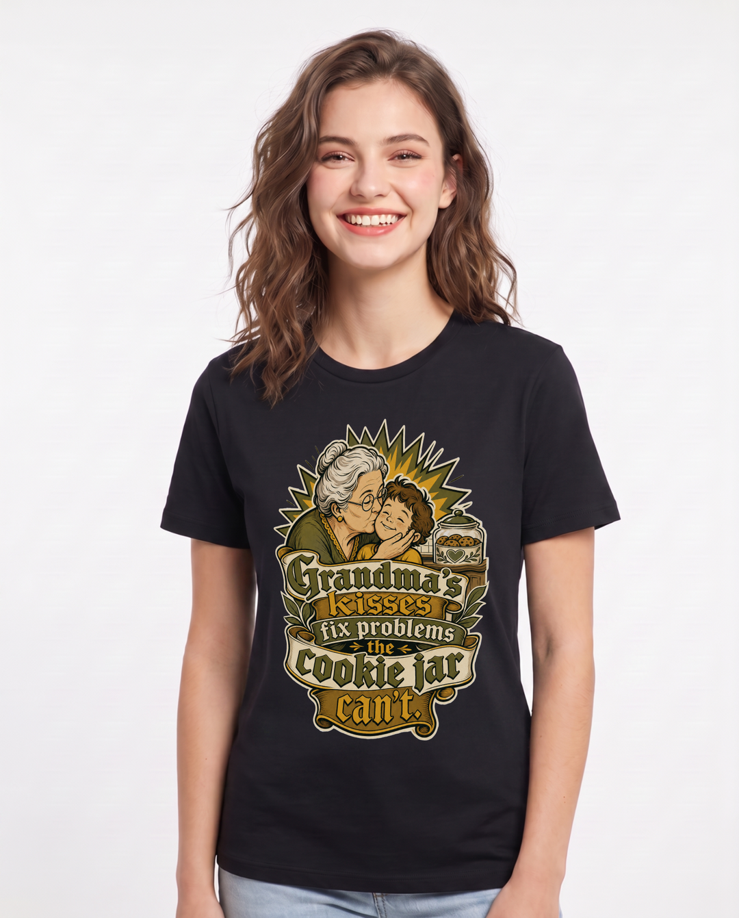 Grandparent Black T-Shirt for Women – Everyday Expression Graphic Tee product image 3