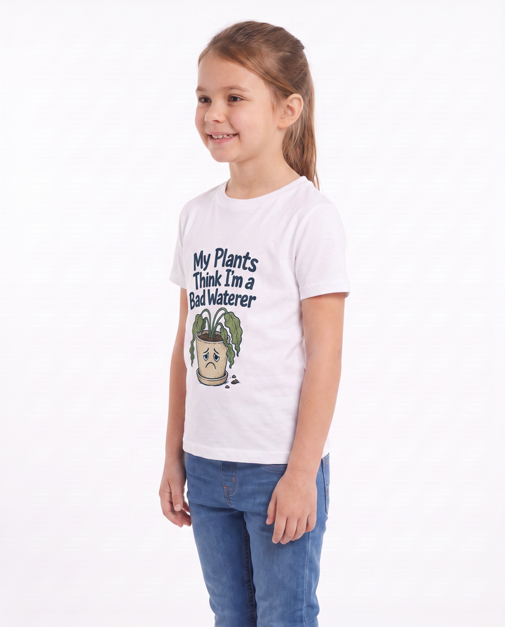 My Plants Think I'm A Bad Waterer White T-Shirt mockup 2