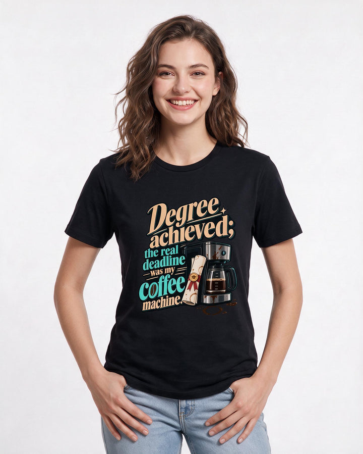 Graduation Black T-Shirt for Women – Everyday Expression Graphic Tee product image 1