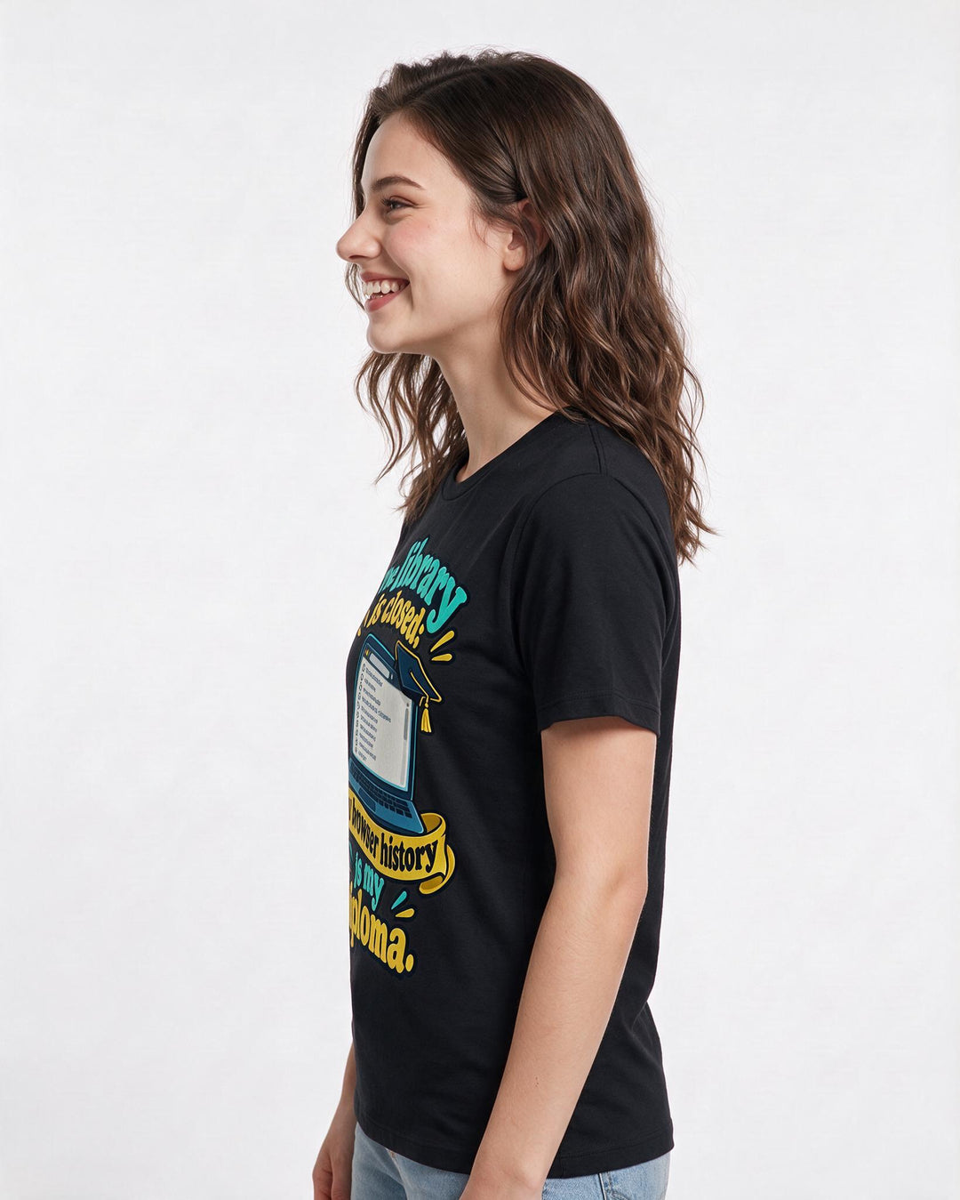 Graduation Black T-Shirt for Women – Everyday Expression Graphic Tee product image 2