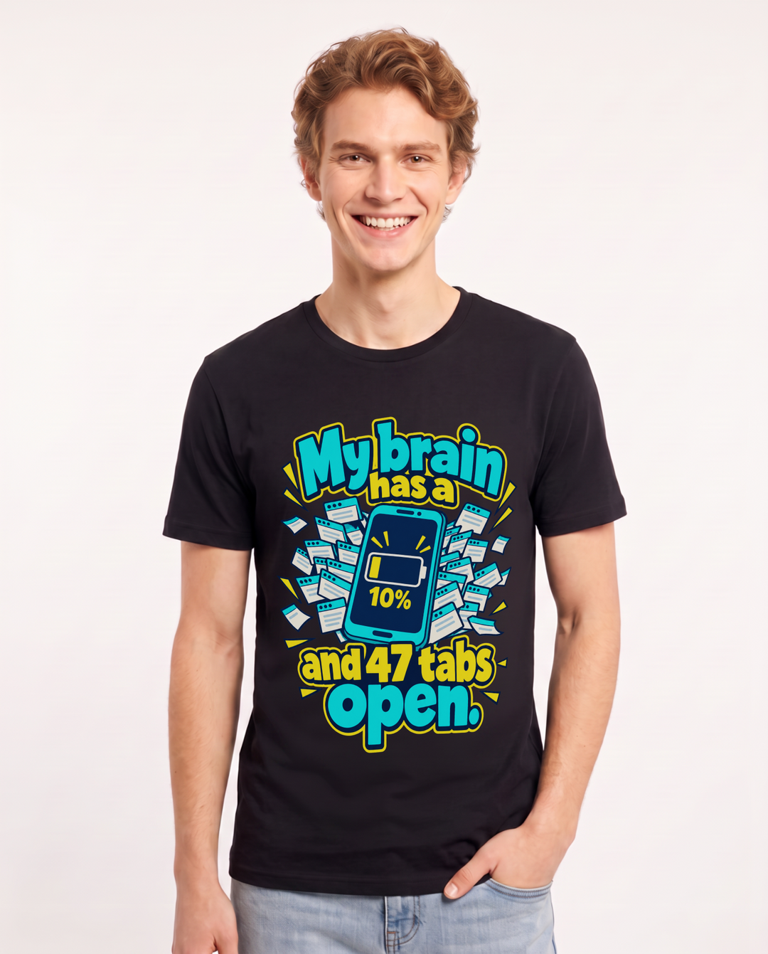 Meme Black T-Shirt for Men – Everyday Expression Graphic Tee product image 3