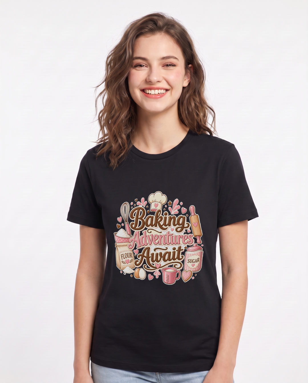 Baking Adventures Await Women's Black T-Shirt product image 2