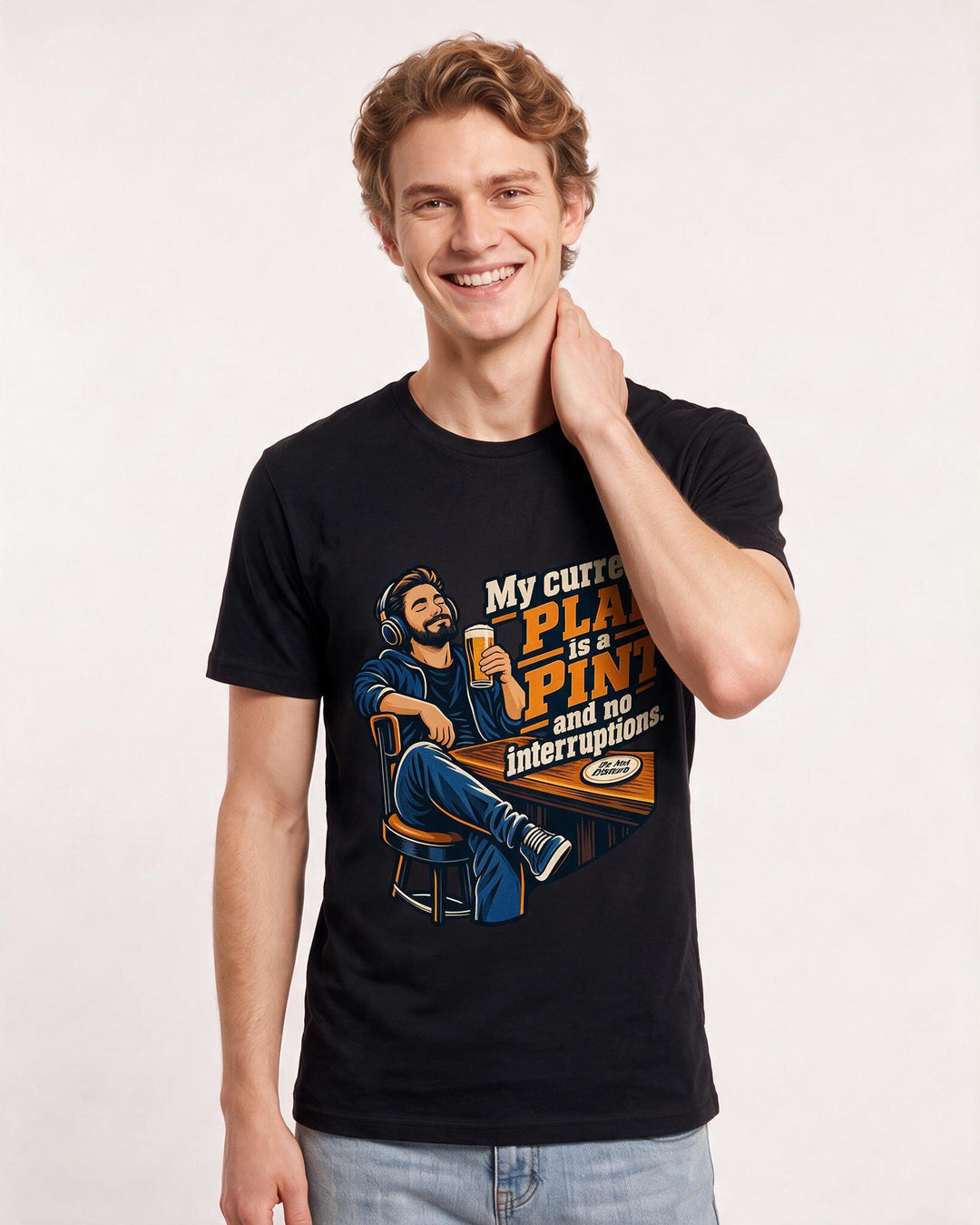Beer Black T-Shirt for Men – Everyday Expression Graphic Tee product image 1