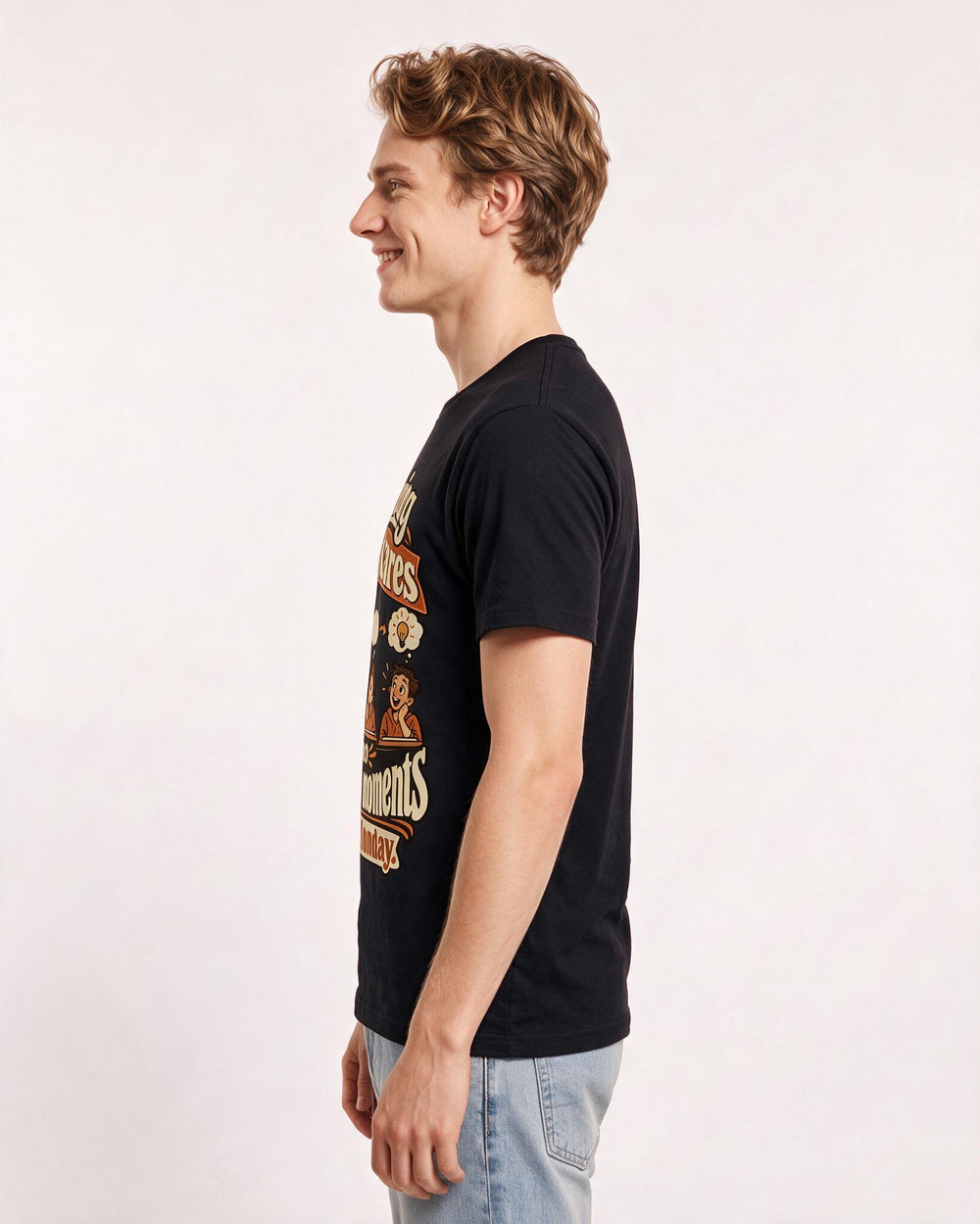 Teacher Black T-Shirt for Men – Everyday Expression Graphic Tee product image 2