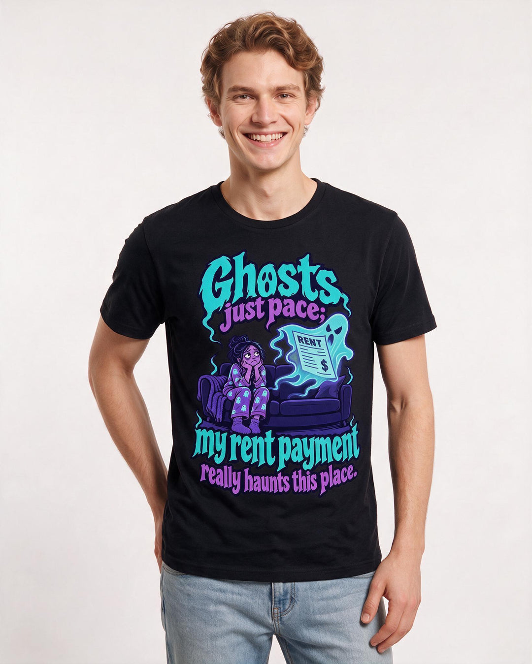 Halloween Black T-Shirt for Men – Halloween Theme Graphic Tee product image 1