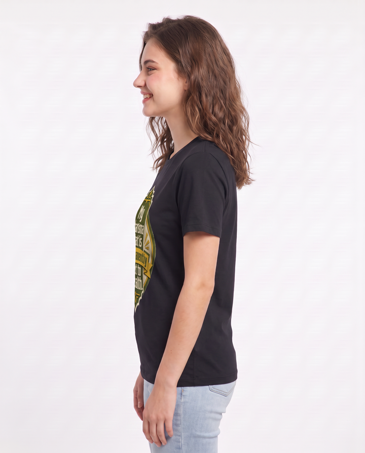 Gaming Women's Black T-Shirt - My charisma stat is permanently set to product image 2