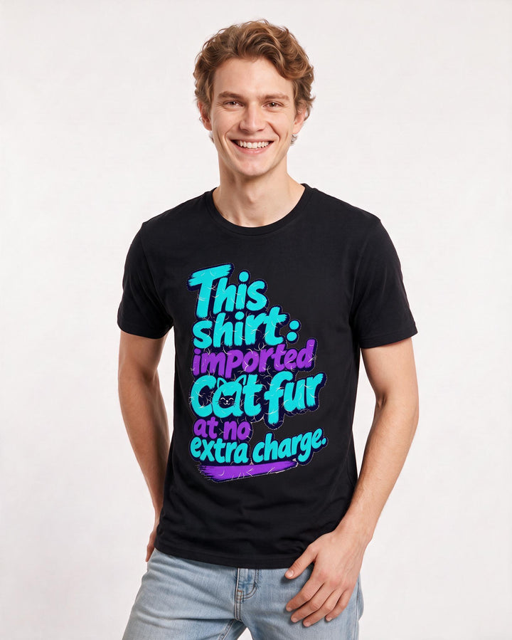 Cat Lover Black T-Shirt for Men – Everyday Expression Graphic Tee product image 1