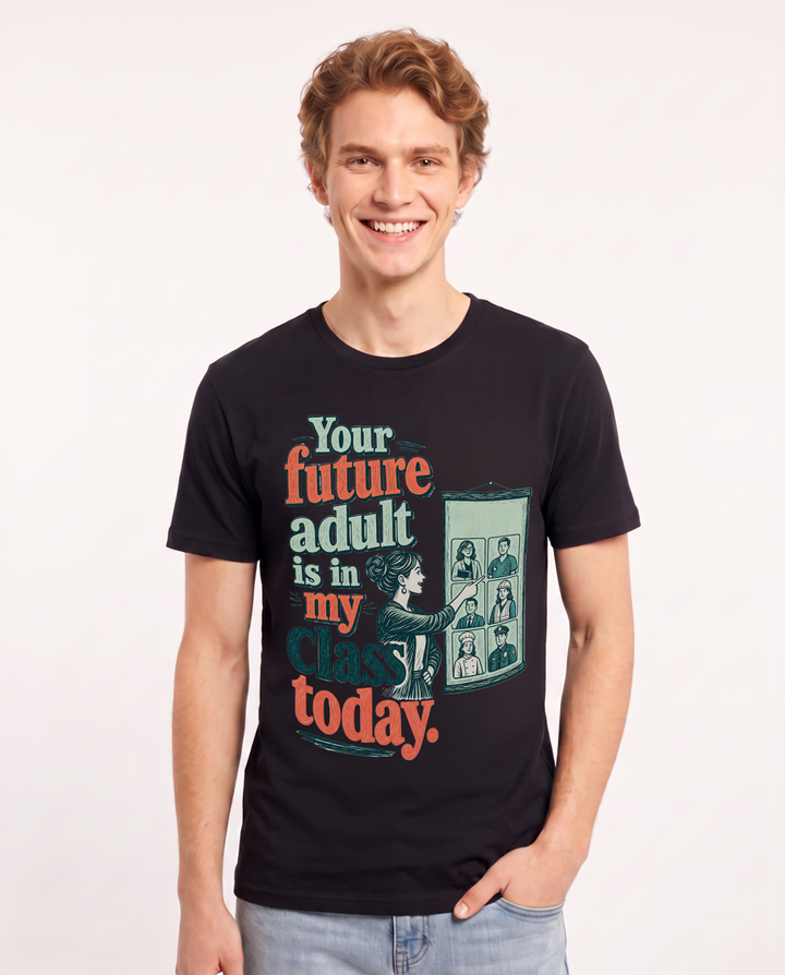 Teacher Black T-Shirt for Men – Everyday Expression Graphic Tee product image 3