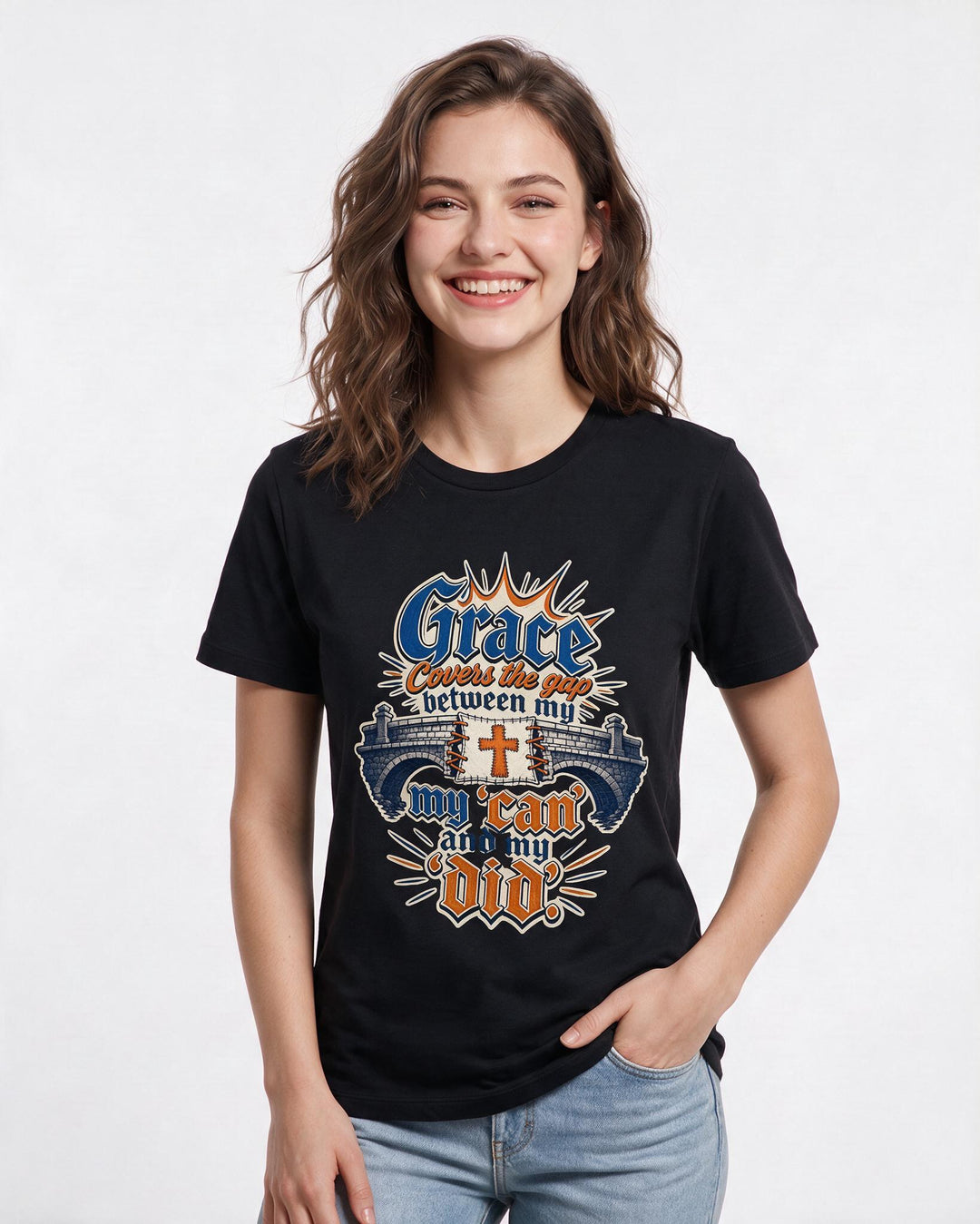 Christian Faith Black T-Shirt for Women – Everyday Expression Graphic Tee product image 3