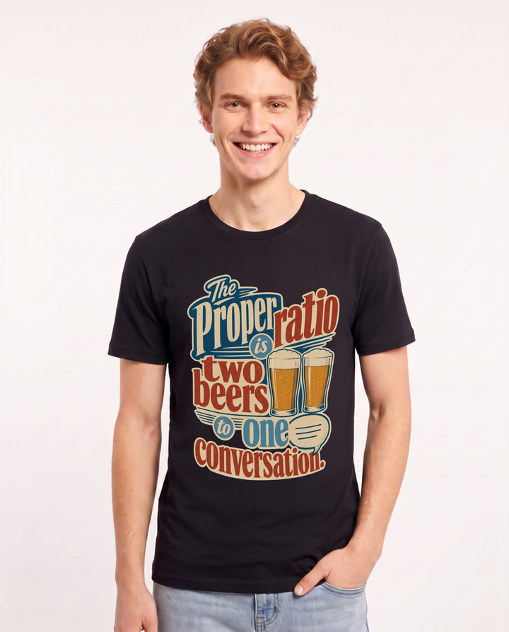 Beer Black T-Shirt for Men – Everyday Expression Graphic Tee product image 1