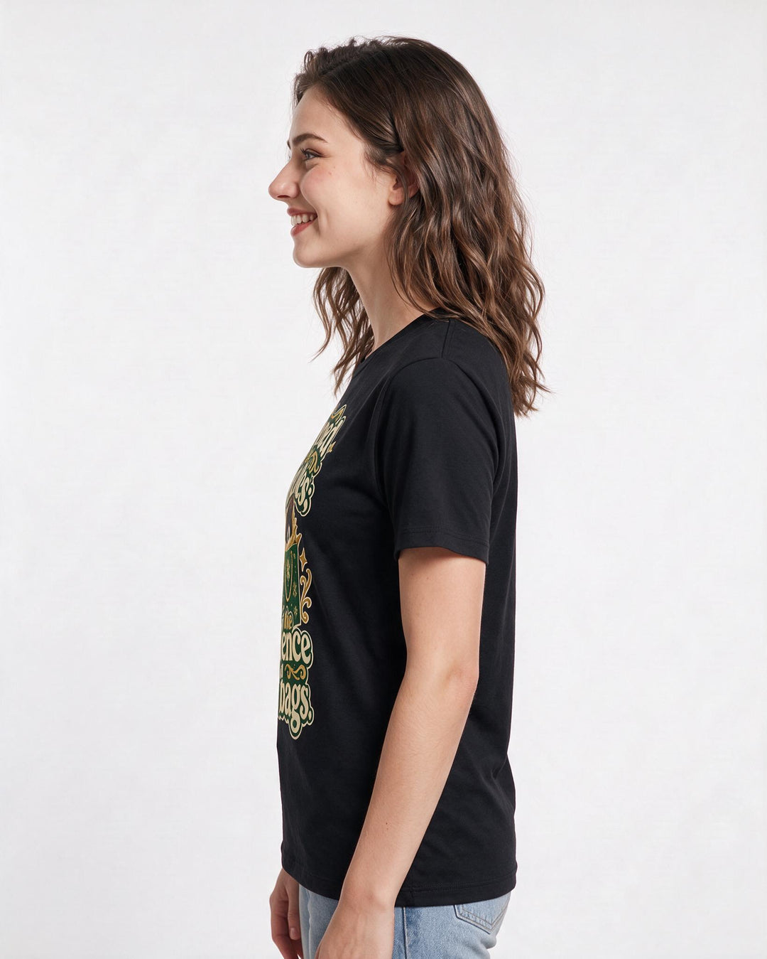 Christmas Black T-Shirt for Women – Holiday Theme Graphic Tee product image 2