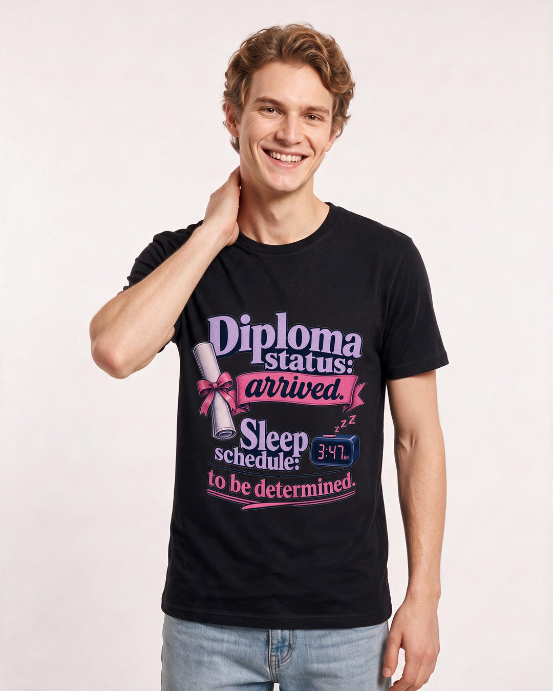 Graduation Black T-Shirt for Men – Everyday Expression Graphic Tee product image 1