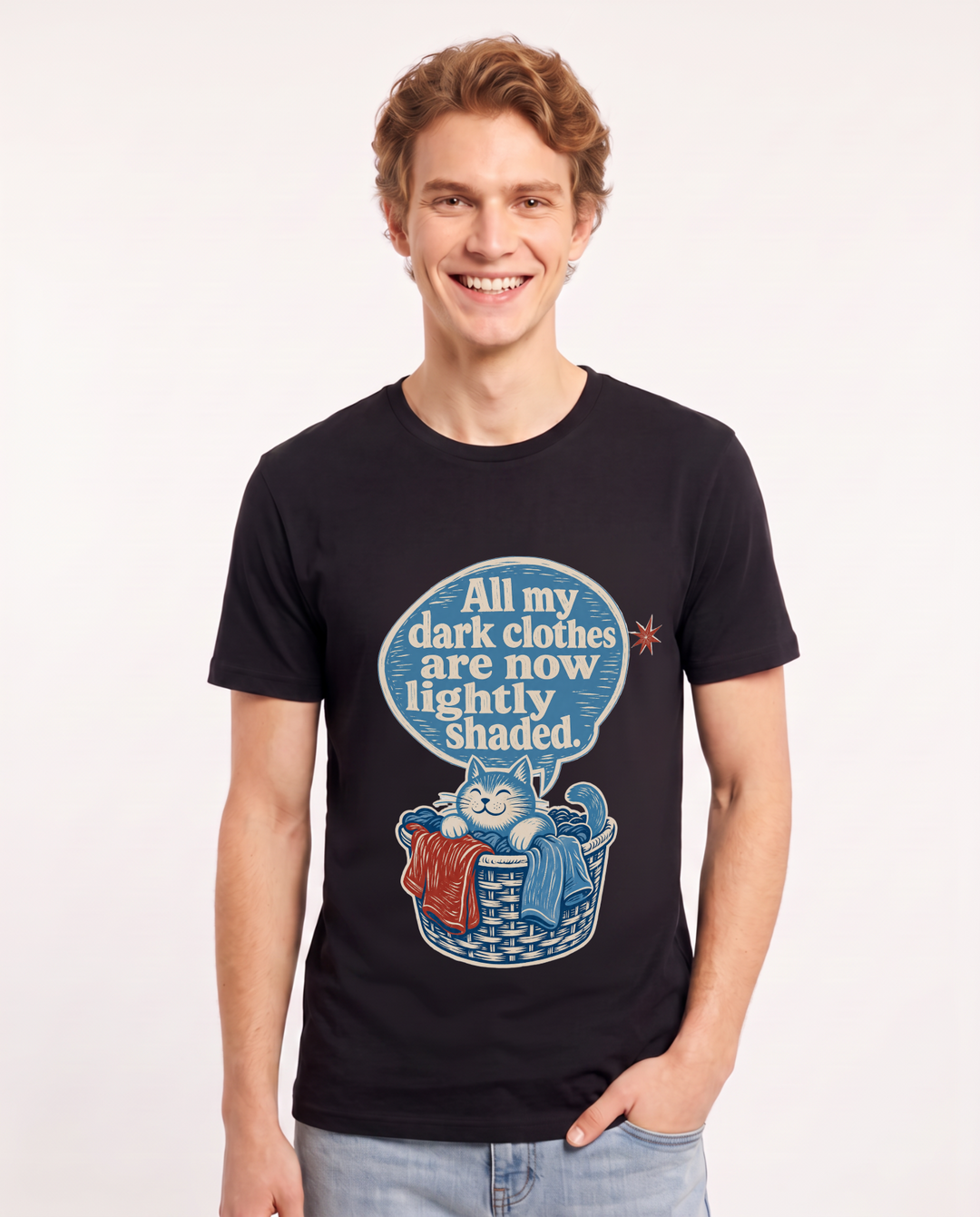 Graphic Men's Black T-Shirt - All my dark clothes are now lightly product image 1