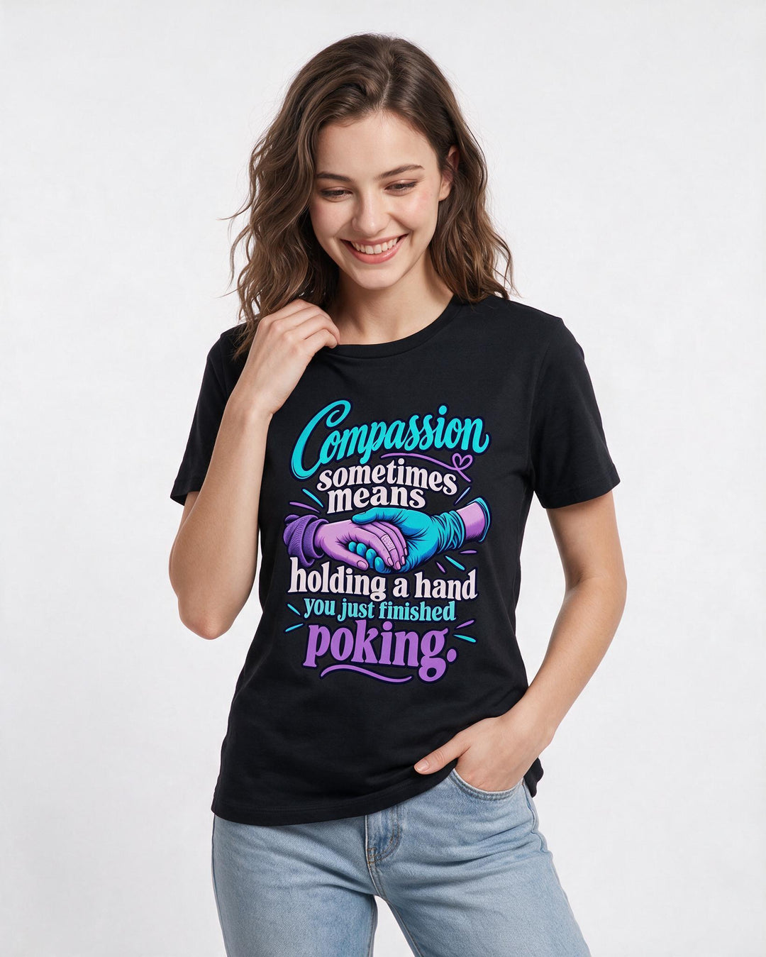 Nurse Black T-Shirt for Women – Nursing Life Graphic Tee product image 1