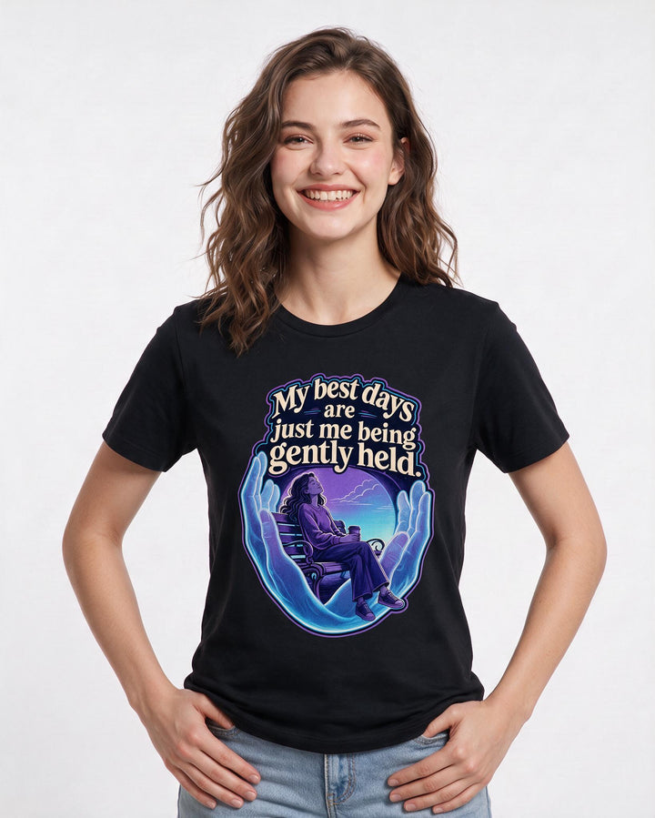 Christian Faith Women's Black T-Shirt – My best days are just me being gently product image 3