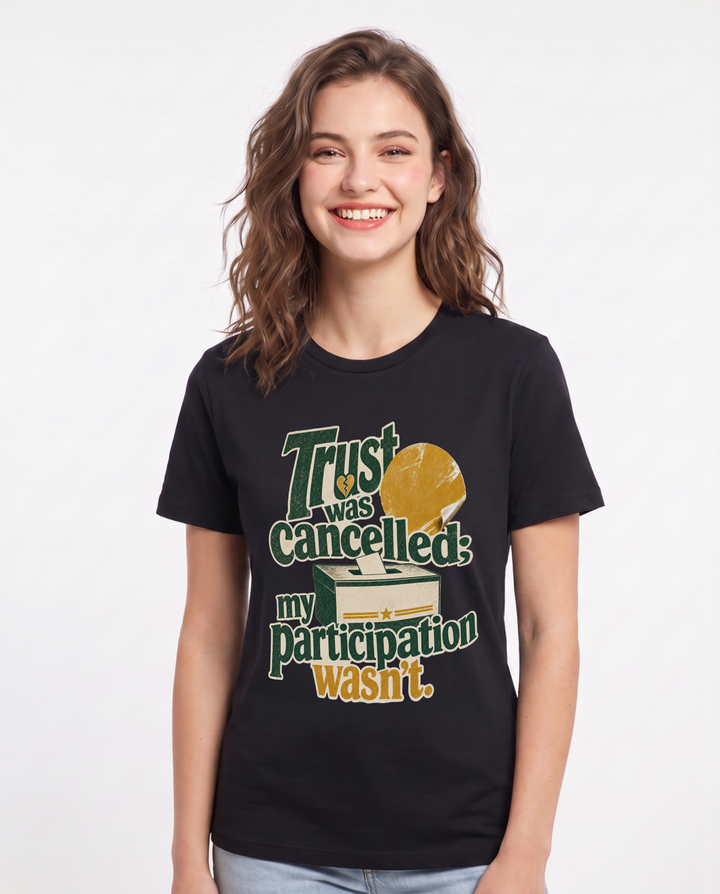 Political Statement Black T-Shirt for Women – Everyday Expression Graphic Tee product image 3