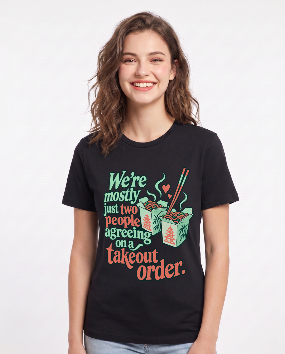 Couples Black T-Shirt for Women – Everyday Expression Graphic Tee product image 3