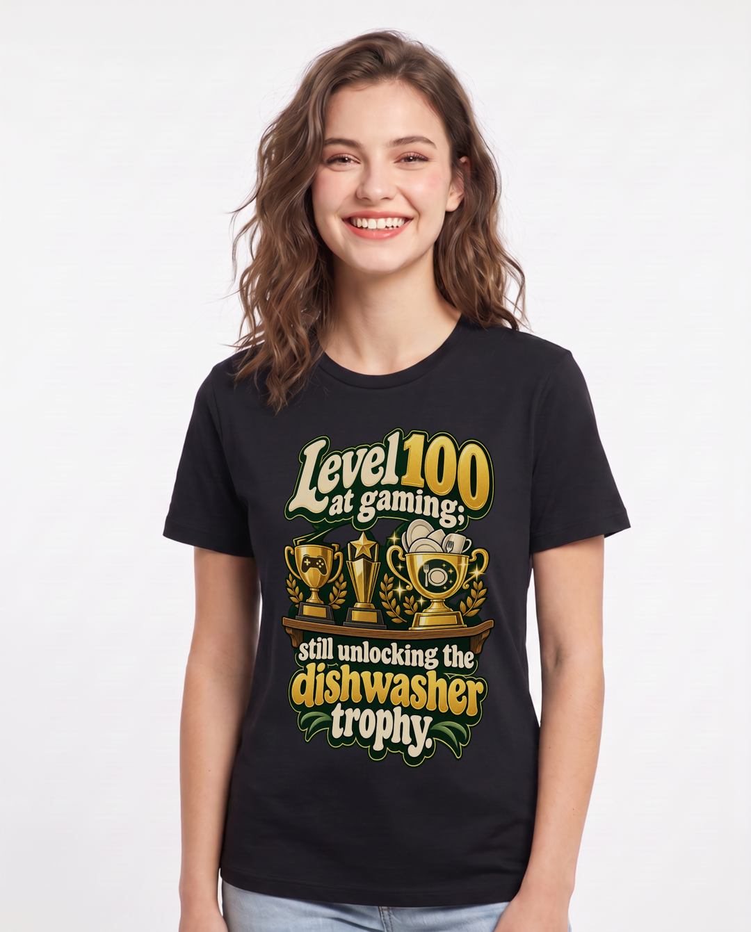 Gaming Black T-Shirt for Women – Game Night Graphic Tee product image 3