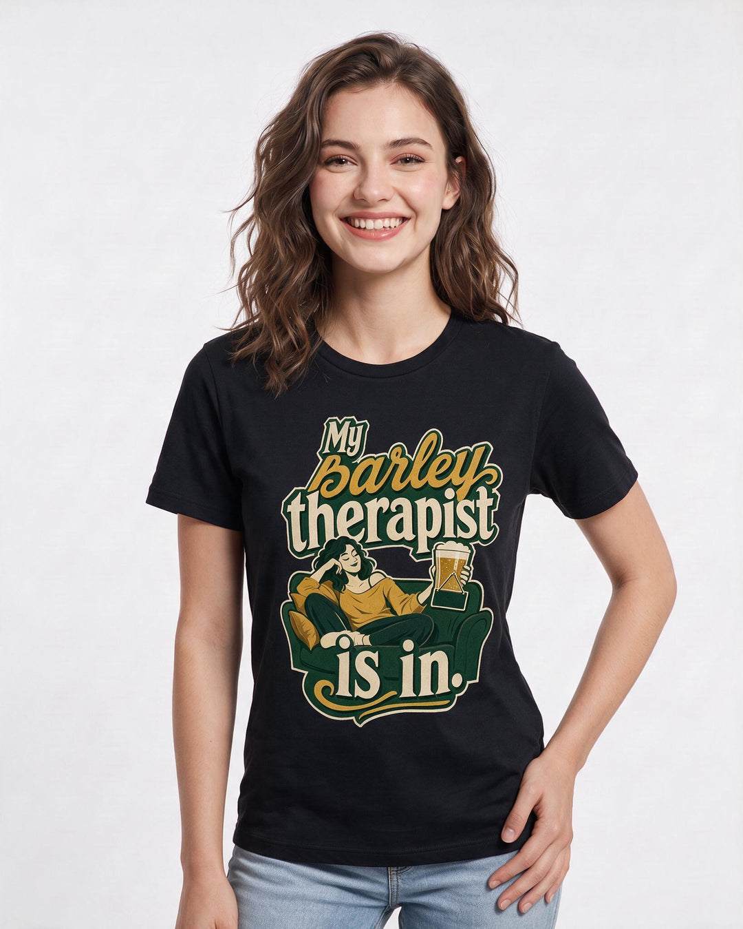 Beer Black T-Shirt for Women – Everyday Expression Graphic Tee product image 3