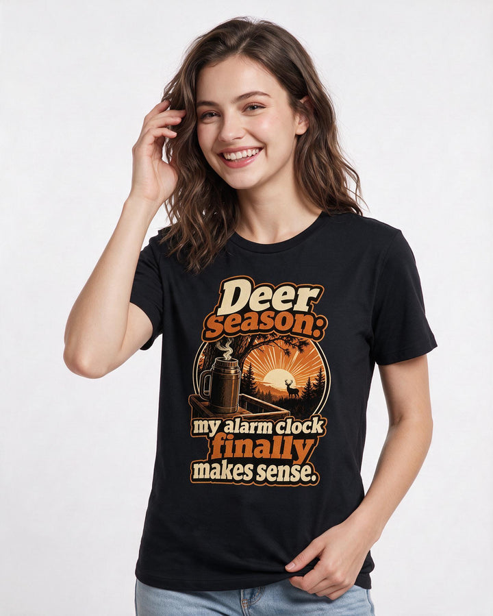 Hunting Black T-Shirt for Women – Everyday Expression Graphic Tee product image 1
