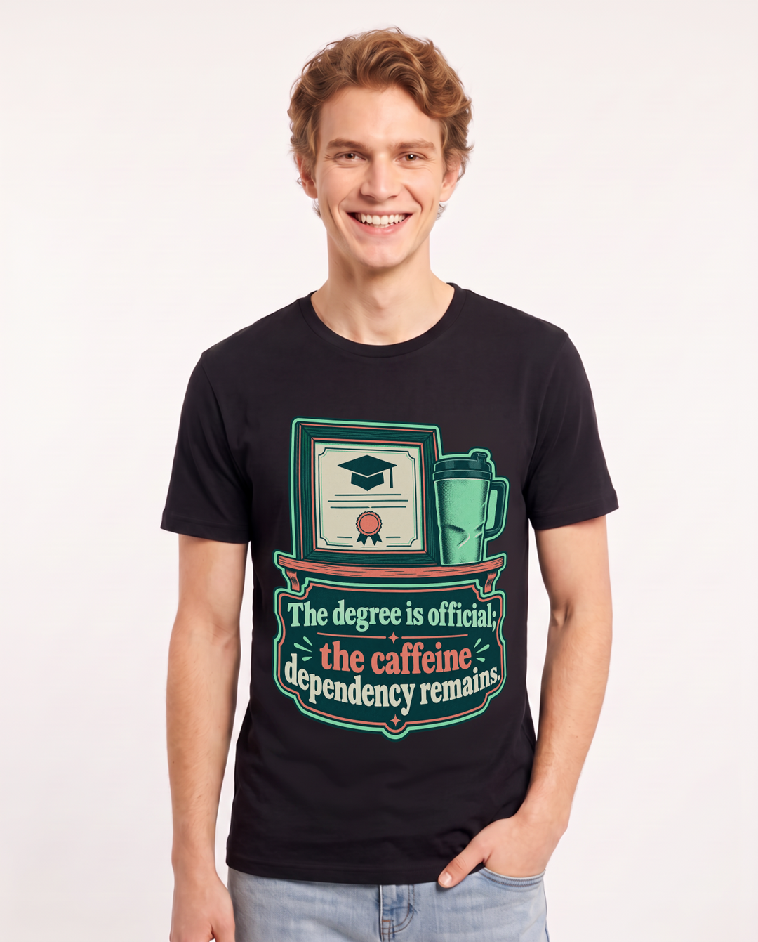 Graduation Black T-Shirt for Men – Everyday Expression Graphic Tee product image 3