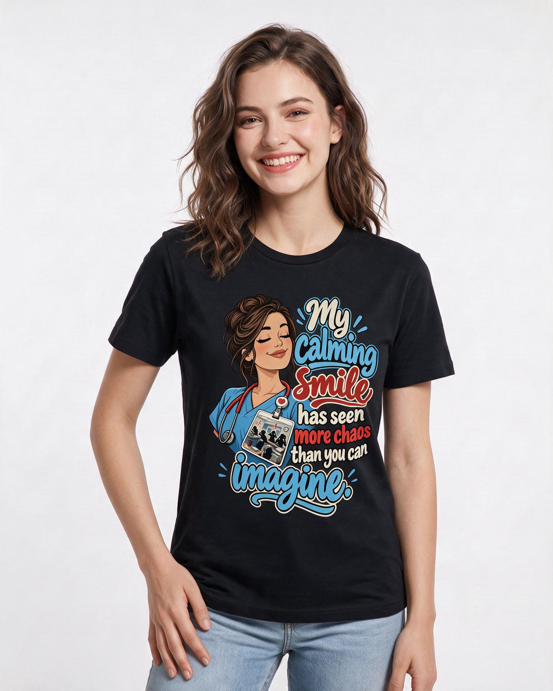 Nurse Black T-Shirt for Women – Nursing Life Graphic Tee product image 1