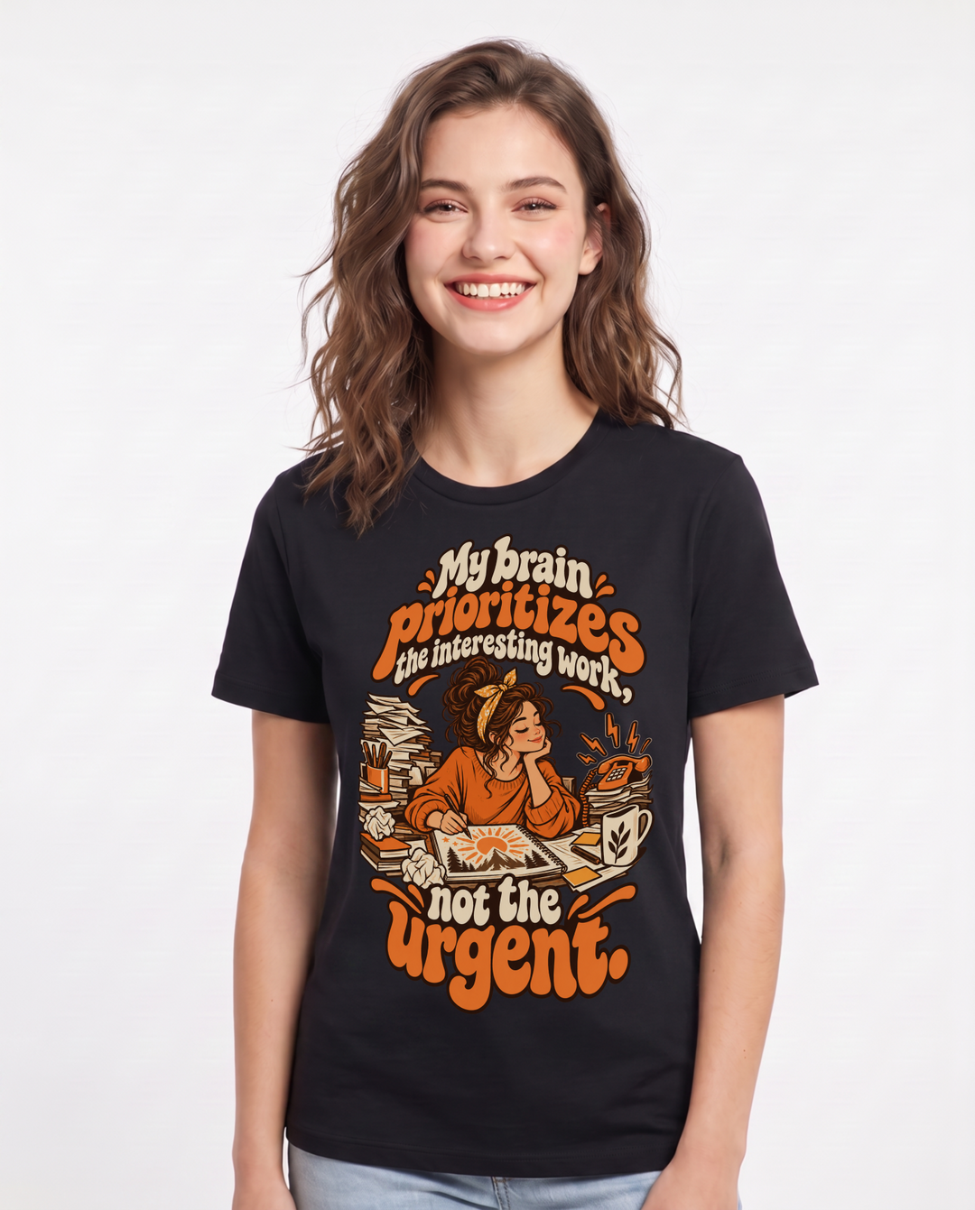 Neurodiversity Black T-Shirt for Women – Everyday Expression Graphic Tee product image 3