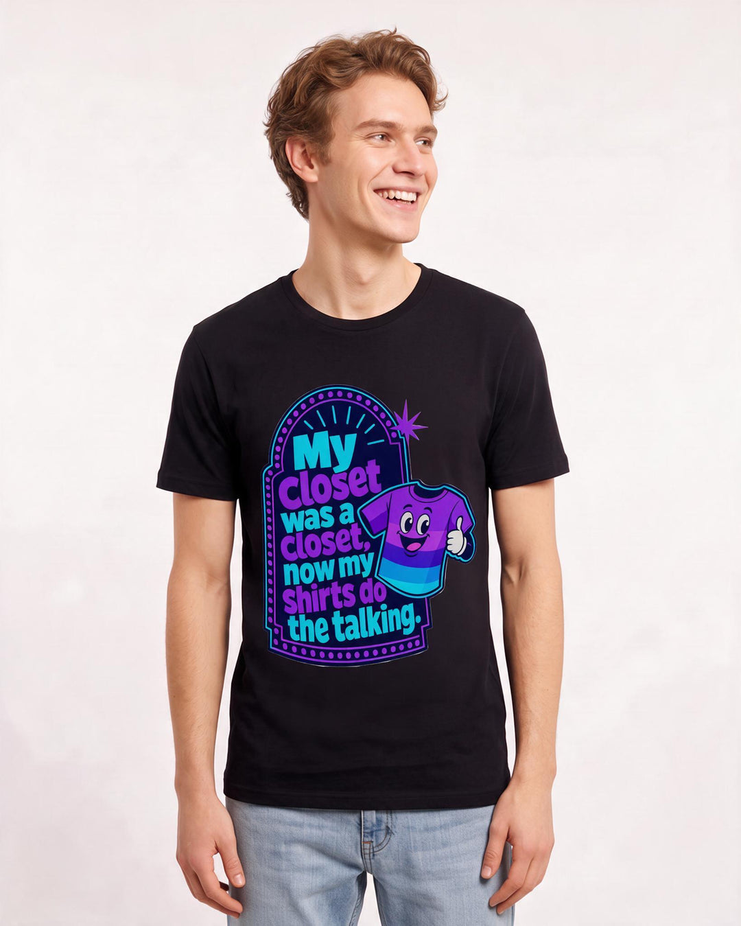 Graphic Men's Black T-Shirt - My closet was a closet, now my shirts do product image 3