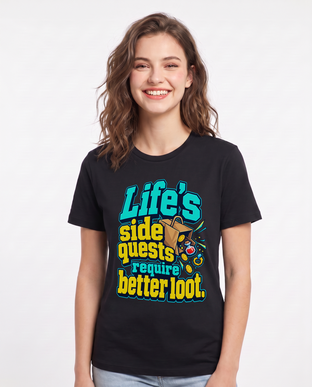 Gaming Black T-Shirt for Women – Game Night Graphic Tee product image 3