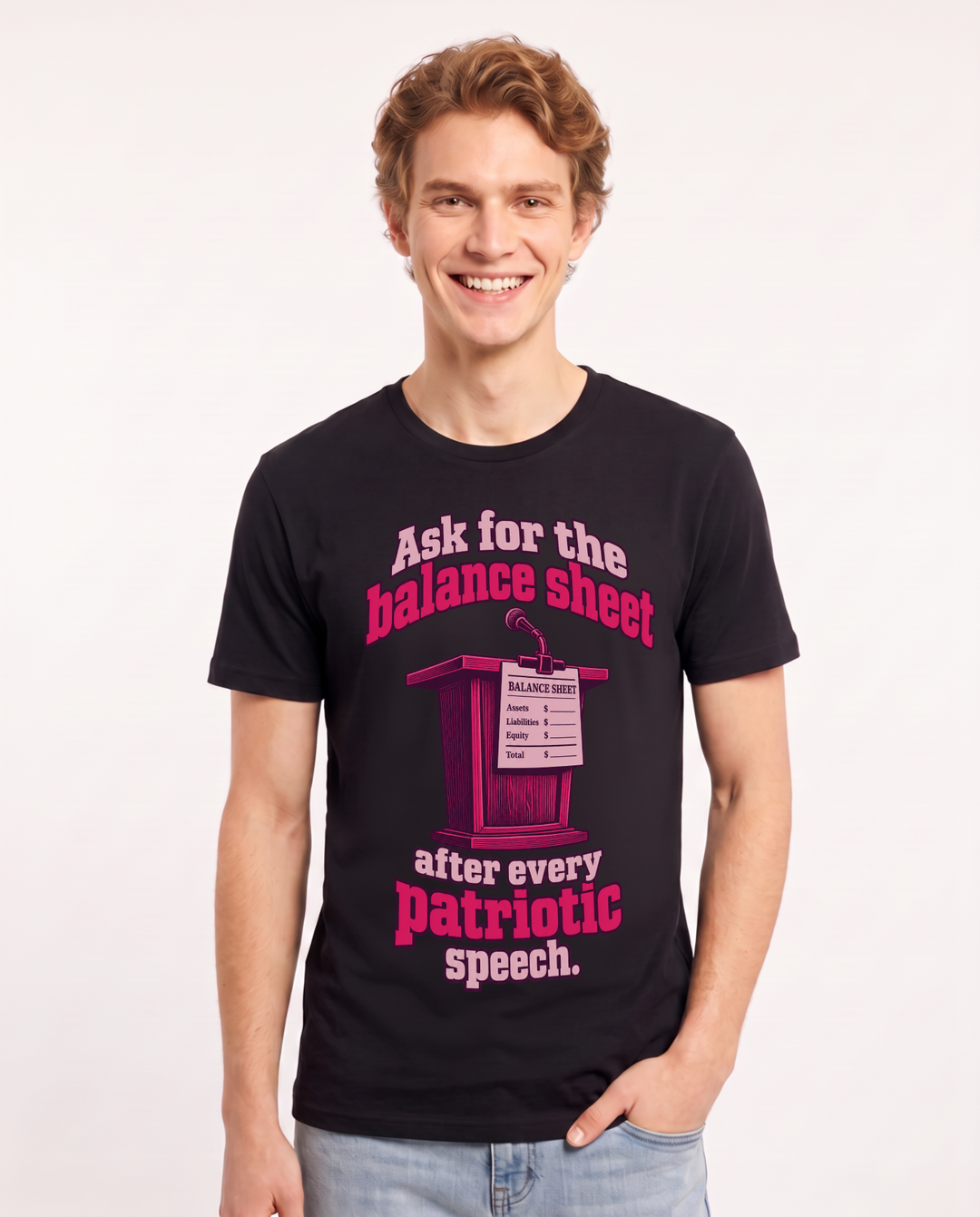 Political Statement Black T-Shirt for Men – Everyday Expression Graphic Tee product image 3