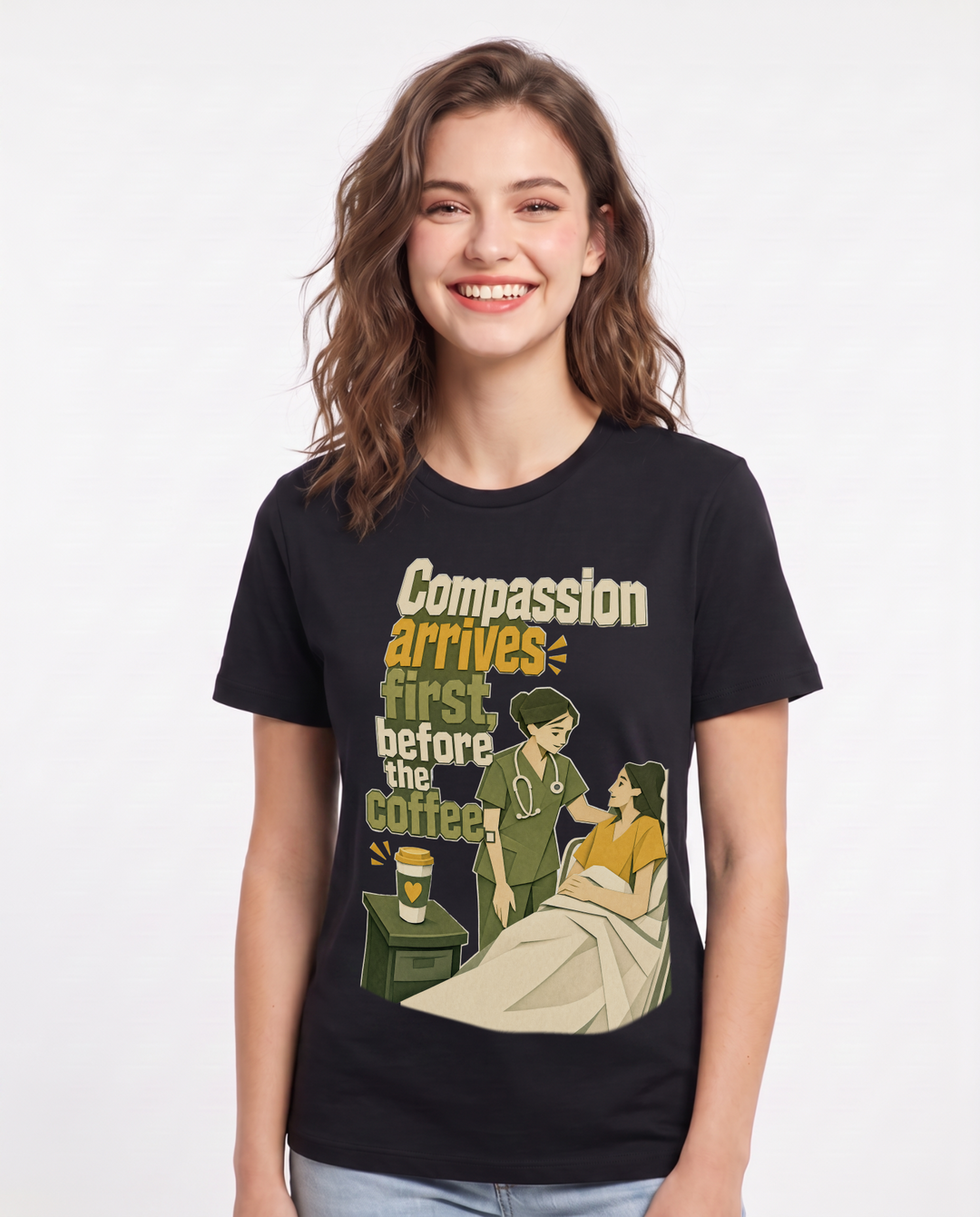 Nurse Black T-Shirt for Women – Nursing Life Graphic Tee product image 3