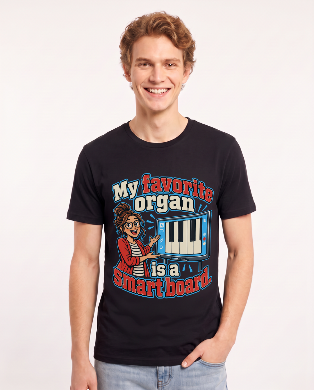 Teacher Black T-Shirt for Men – Everyday Expression Graphic Tee product image 3