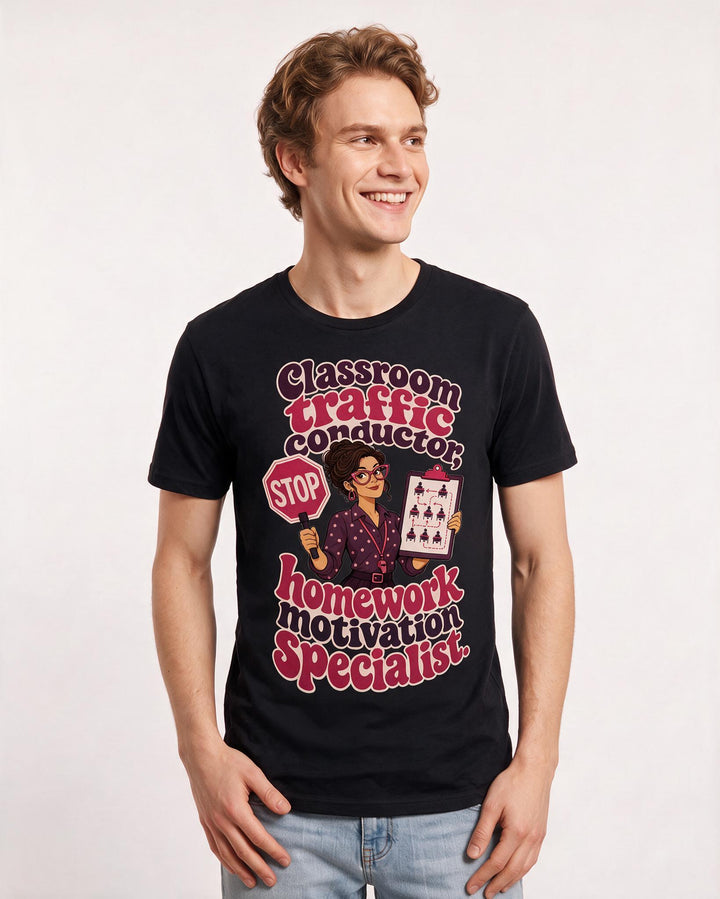 Teacher Black T-Shirt for Men – Everyday Expression Graphic Tee product image 1